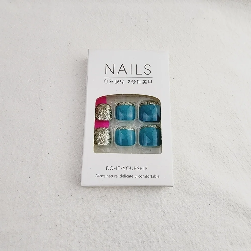 24 Pieces Fake Toe Press On Nails